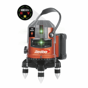 Nivel láser 5 líneas verde 30m 360° con panel digital y maletín RB-SX5